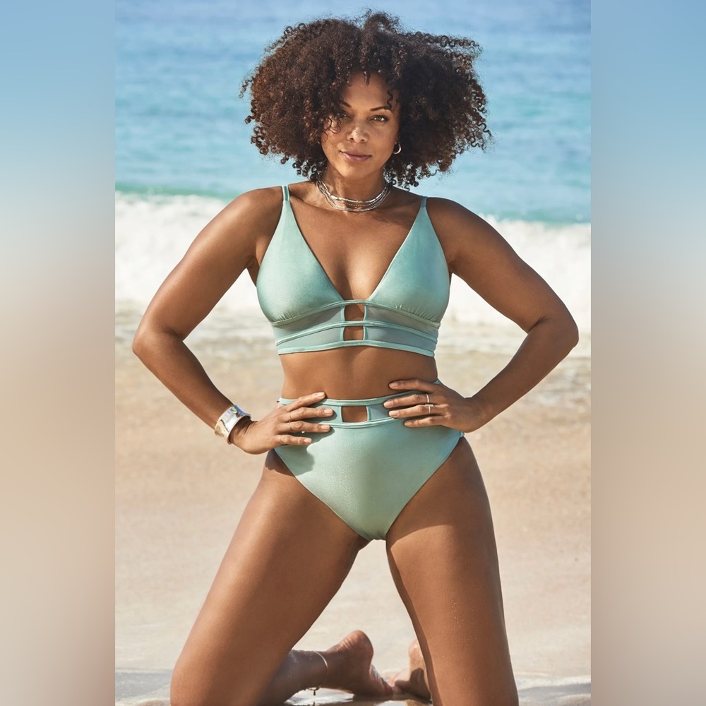 NWT Gabifresh Longline Mesh Bikini Top